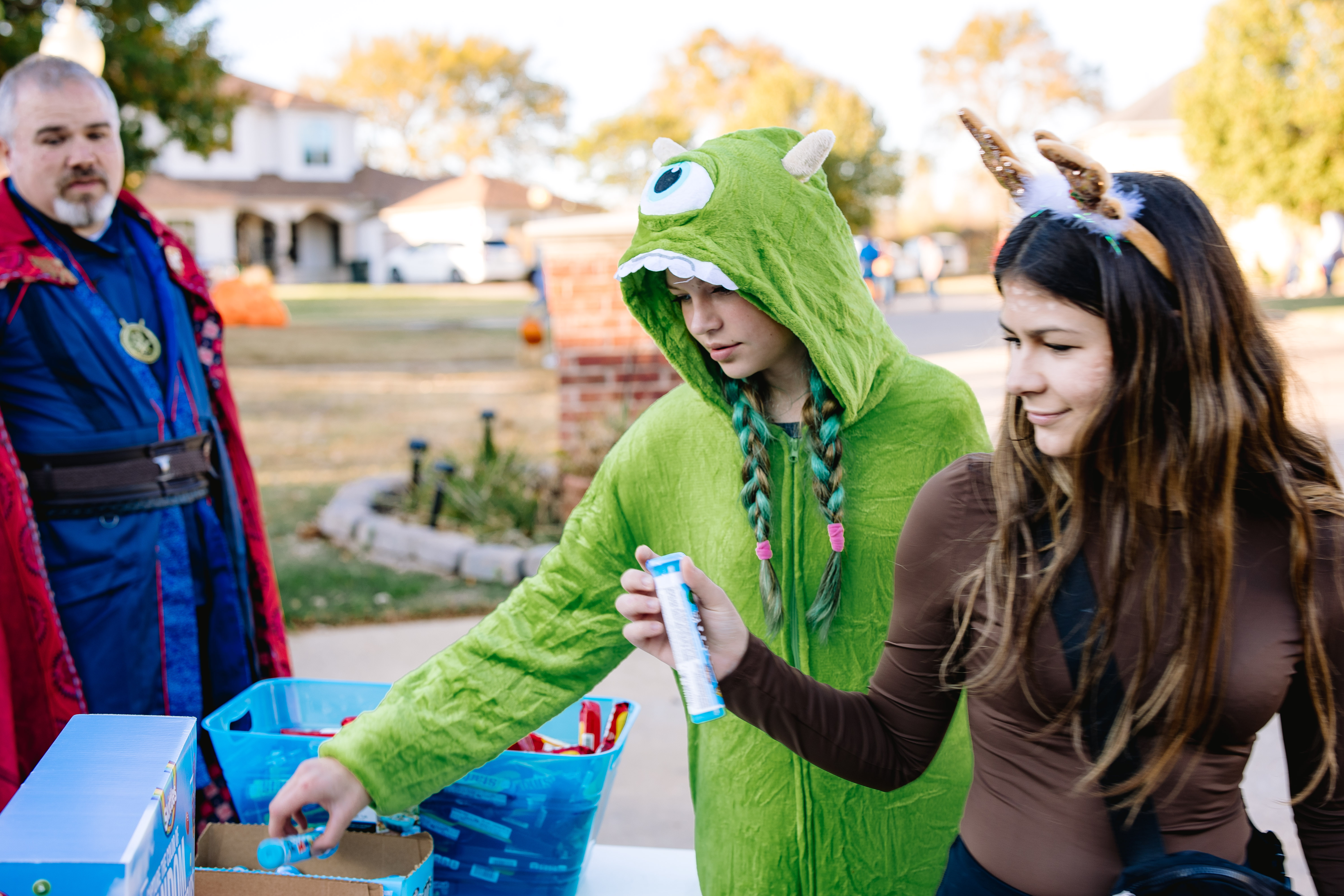 Kids trick-or-treating at the Prestonwood Halloween Walk, Durant Oklahoma